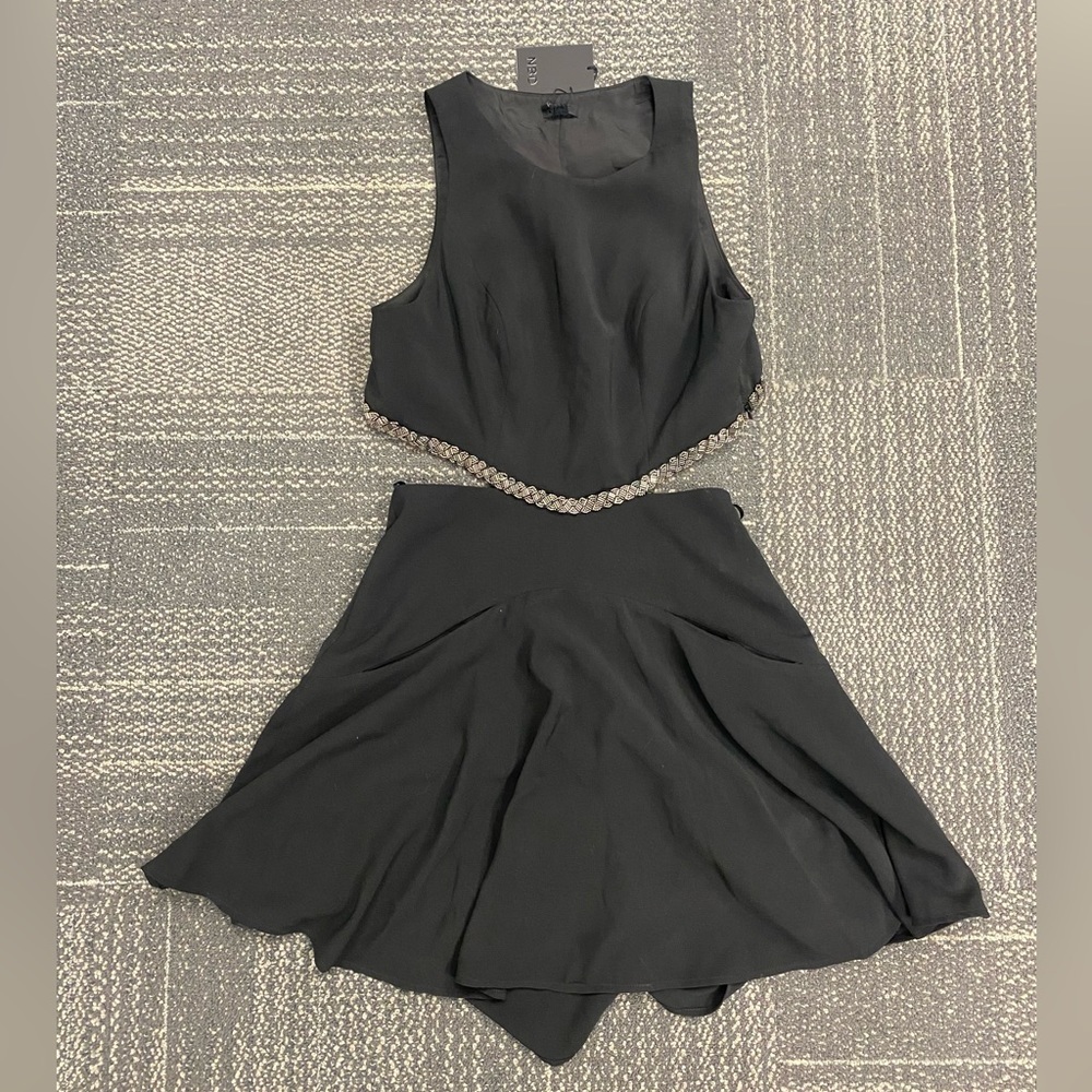 NWT NBD Black Embellished Cut Out Mini Dress Size M - Picture 5 of 12